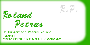 roland petrus business card